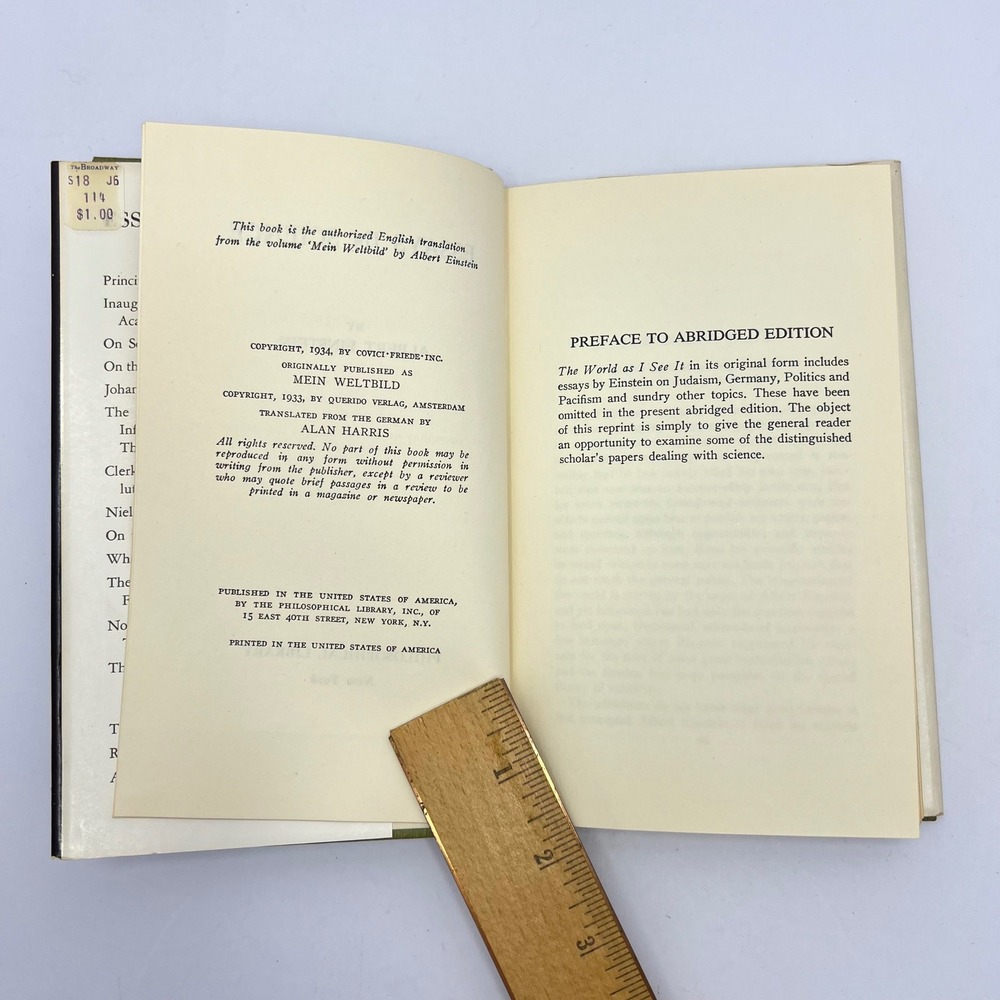 Essays in Science Albert Einstein Hardcover Dust Jacket 1934 Vintage Physics - Picture 7 of 11